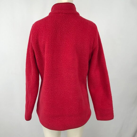 T BY TALBOTS ~ WOMENS SMALL ~ RED FLEECE CARGO FULL ZIP JACKET - Picture 5 of 7